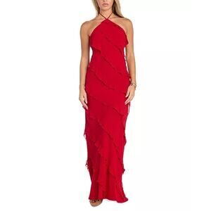 ORIG. MSRP $149 ⭐️NWT Morgan & Co Tiered Ruffled Chiffon Gown Size XS-M ⭐️